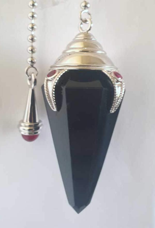 Article : Ésotérisme Pendule divinatoire de radiesthésie haute gamme professionnels radionique – Pendule Machu-picchu l’obsidienne noir rubis.
