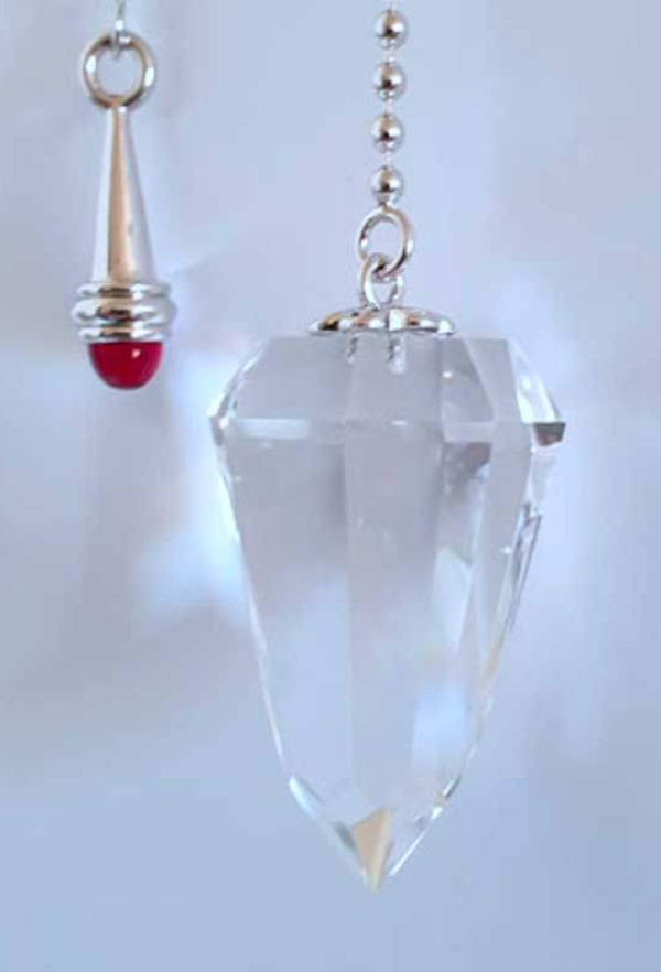 Article : Ésotérique Pendule divinatoire de radiesthésie cristal de roche Urulu témoin rubis.